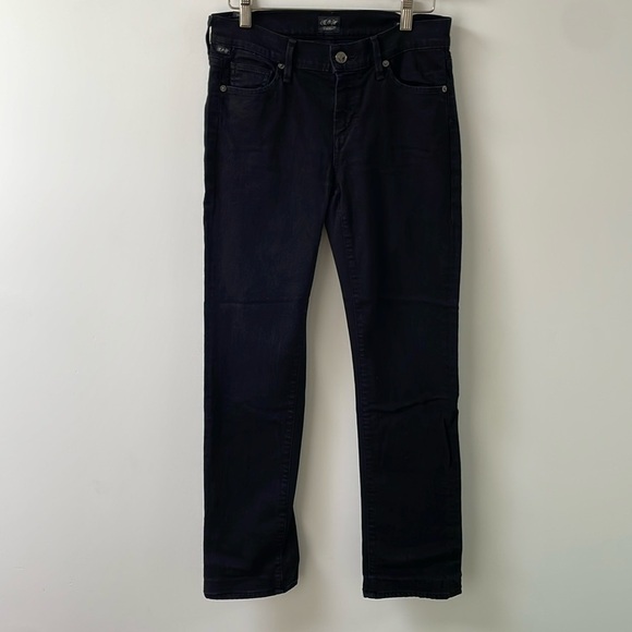 Citizens Of Humanity COH Elson Jeans Medium Rise Straight Leg Black Clean Hem 26 - Picture 2 of 13